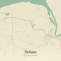 Vintage map of Belum, Germany.