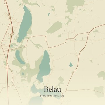 Vintage map of Belau, Germany.