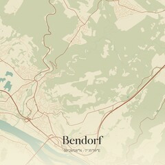 Vintage map of Bendorf, Germany.