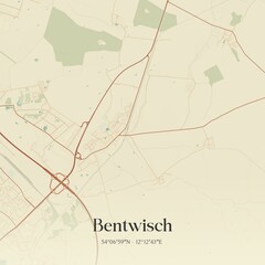 Vintage map of Bentwisch, Germany.