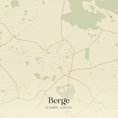 Vintage map of Berge, Germany.