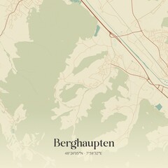 Obraz premium Vintage map of Berghaupten, Germany.