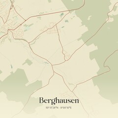 Fototapeta premium Vintage map of Berghausen, Germany.