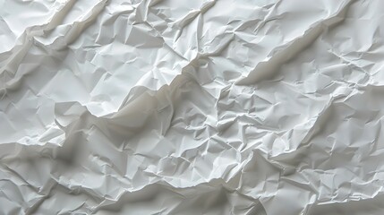 Obraz premium A close-up of crumpled white paper texture, showcasing depth and shadows.