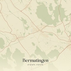Vintage map of Bermatingen, Germany.