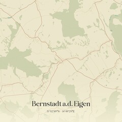 Obraz premium Vintage map of Bernstadt a.d. Eigen, Germany.