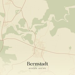Vintage map of Bernstadt, Germany.