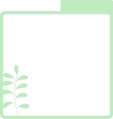 Green Leaves Frame Minimalist Folder Icon with Leaf Design