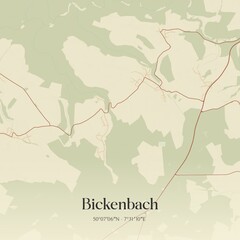 Fototapeta premium Vintage map of Bickenbach, Germany.