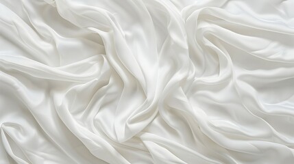 Fototapeta premium A smooth, flowing white silk fabric, showcasing elegant drapes and soft textures.