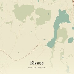 Fototapeta premium Vintage map of Bissee, Germany.
