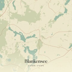 Obraz premium Vintage map of Blankensee, Germany.