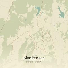 Vintage map of Blankensee, Germany.
