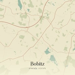 Fototapeta premium Vintage map of Bobitz, Germany.