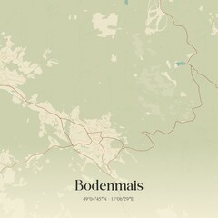 Vintage map of Bodenmais, Germany.