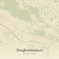 Vintage map of Borgholzhausen, Germany.