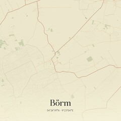 Vintage map of Borm, Germany.