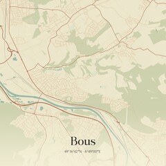 Vintage map of Bous, Germany.