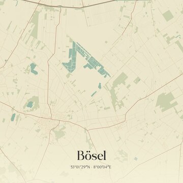Vintage map of Bosel, Germany.