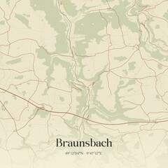 Fototapeta premium Vintage map of Braunsbach, Germany.