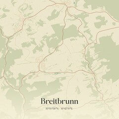 Vintage map of Breitbrunn, Germany.