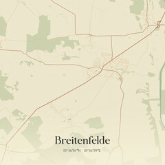 Vintage map of Breitenfelde, Germany.