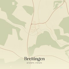 Vintage map of Breitingen, Germany.