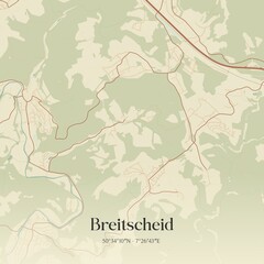 Fototapeta premium Vintage map of Breitscheid, Germany.