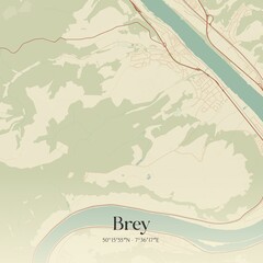 Vintage map of Brey, Germany.