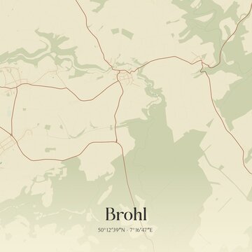 Vintage map of Brohl, Germany.