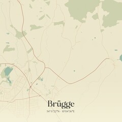 Vintage map of Brugge, Germany.