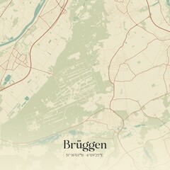 Vintage map of Bruggen, Germany.