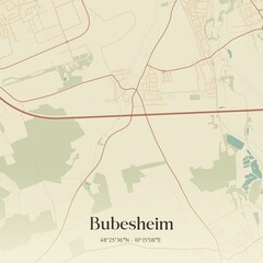 Vintage map of Bubesheim, Germany.