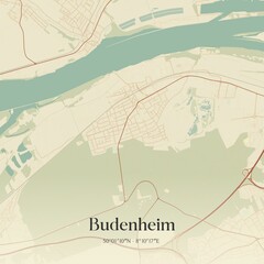 Vintage map of Budenheim, Germany.