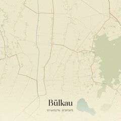 Fototapeta premium Vintage map of Bulkau, Germany.