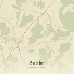 Obraz premium Vintage map of Buttlar, Germany.