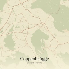Vintage map of Coppenbrugge, Germany.