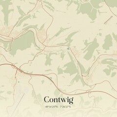 Vintage map of Contwig, Germany.