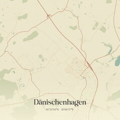 Vintage map of Danischenhagen, Germany.