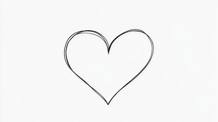 Hand Drawn Simple Outline Heart Shape Illustration
