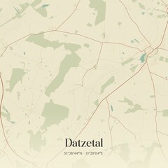 Vintage map of Datzetal, Germany.
