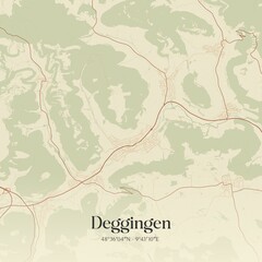 Vintage map of Deggingen, Germany.