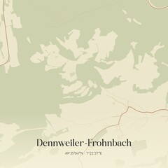 Obraz premium Vintage map of Dennweiler-Frohnbach, Germany.