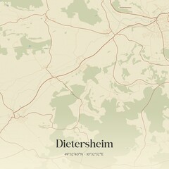 Fototapeta premium Vintage map of Dietersheim, Germany.