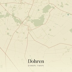 Vintage map of Dohren, Germany.