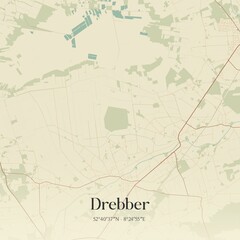 Vintage map of Drebber, Germany.