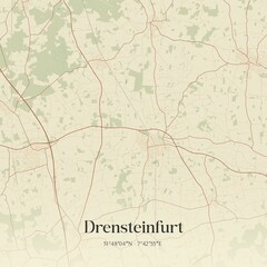 Fototapeta premium Vintage map of Drensteinfurt, Germany.