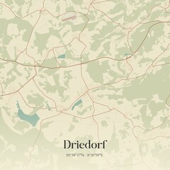 Vintage map of Driedorf, Germany.