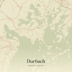 Vintage map of Durbach, Germany.