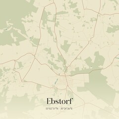Vintage map of Ebstorf, Germany.